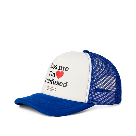 Confused Trucker Cap / Blue