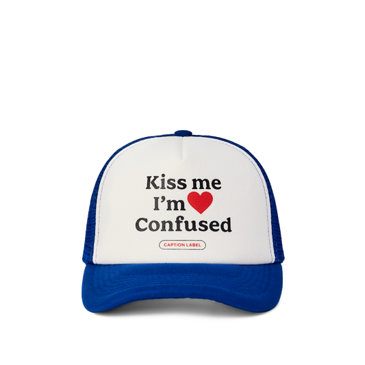 Confused Trucker Cap / Blue